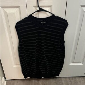 Apt. 9 Black and Gray Striped Vest